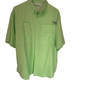Columbia Men's Tamiami II Short Sleeve Shirt Green Size M Casual